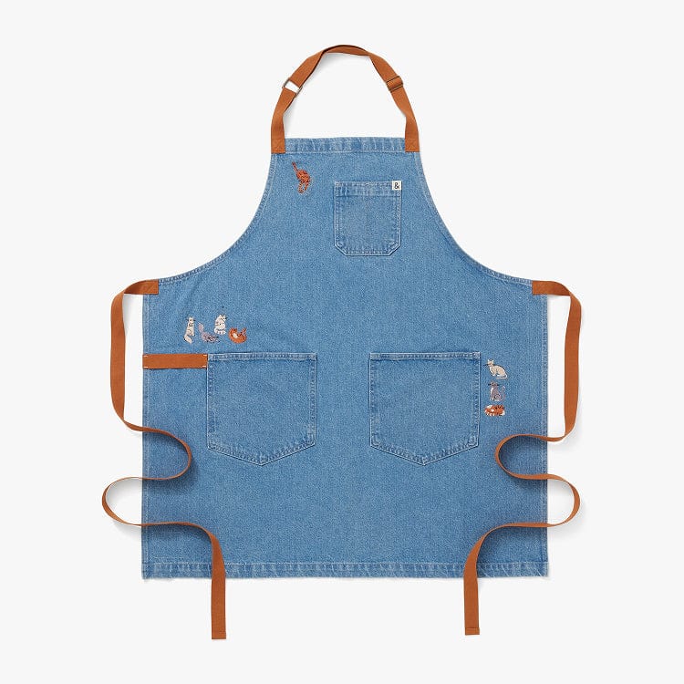 Best Friends Cat Lovers Denim Essential Apron