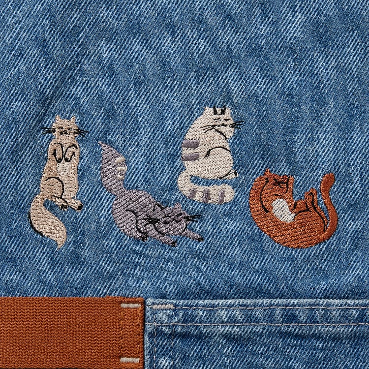 Best Friends Cat Lovers Denim Essential Apron - Image 3