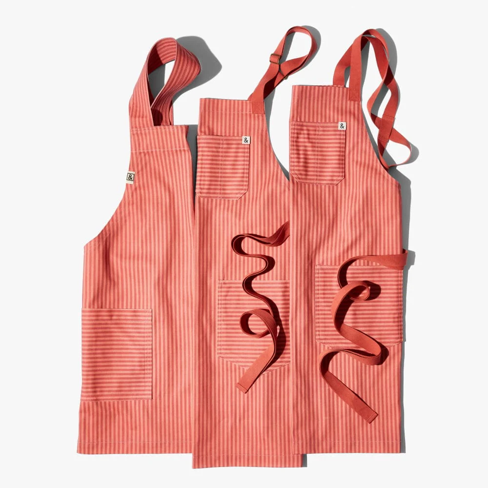 Clay Red Stripe Crossback Apron - Image 6