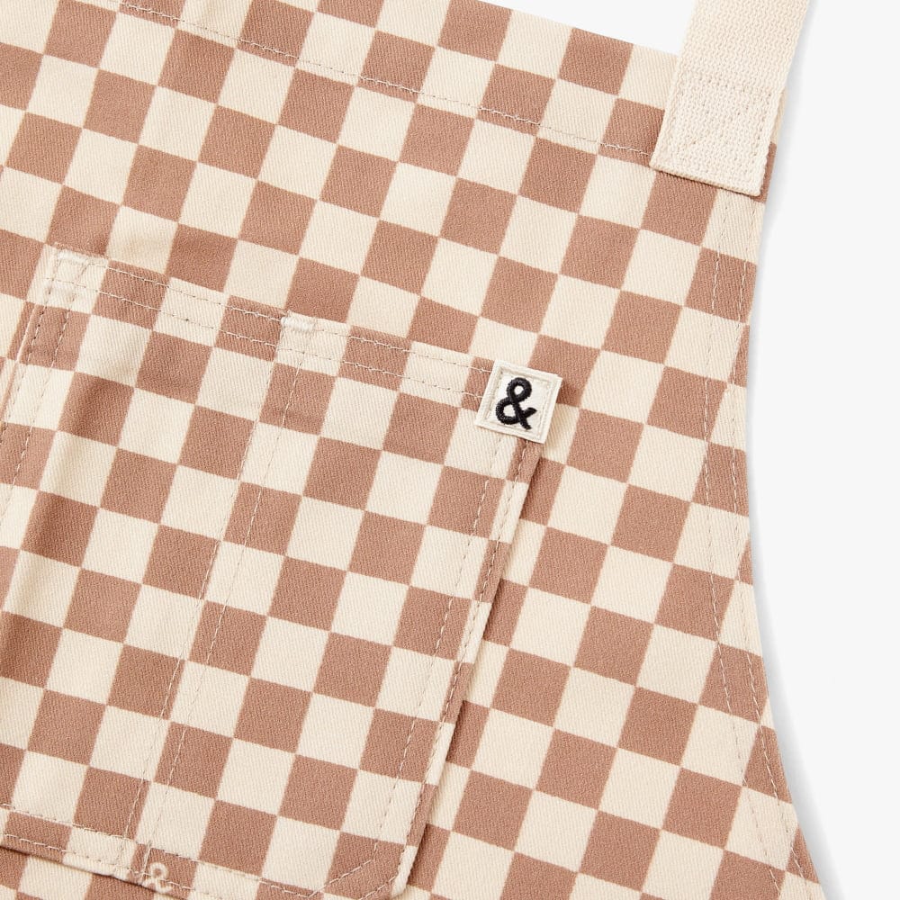 Desert Brown Check Crossback Apron - Image 2