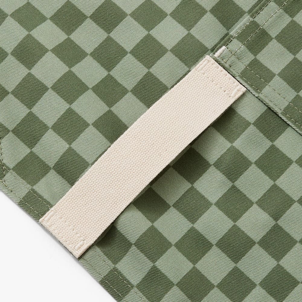 Kale Green Check Crossback Apron - Image 3