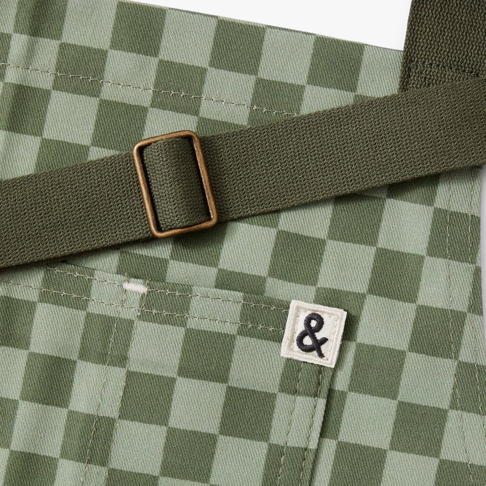 Kale Green Check Essential Apron - Image 2