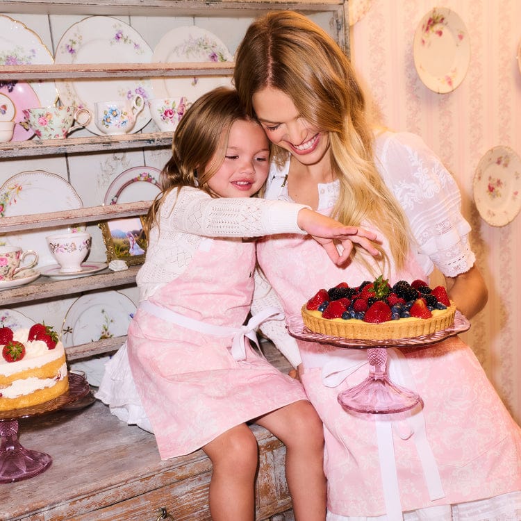 LoveShackFancy x H&B Toscana Toile Perennial Pink Kids Apron - Image 6